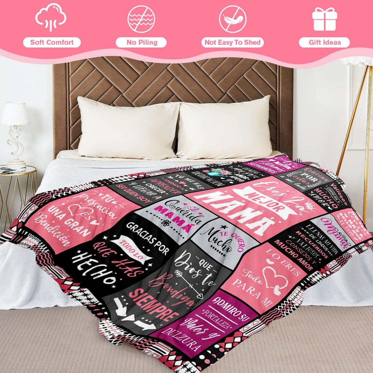 YPURTSD Mom Blanket care-friendly fabric remains soft after machine washing