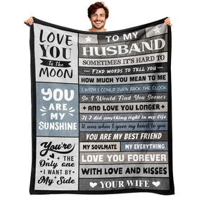 YPURTSD To My Man blanket design draped over sofa for cozy romantic living room ambiance.