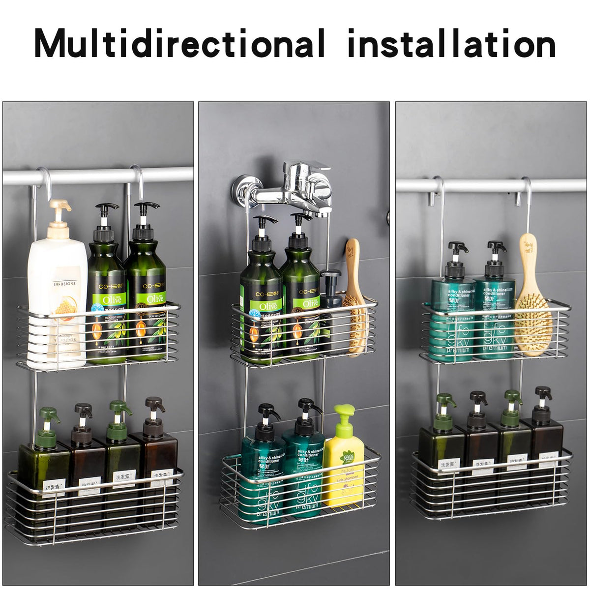 YQh compact dimensions fit tight spaces while keeping shower essentials organized.