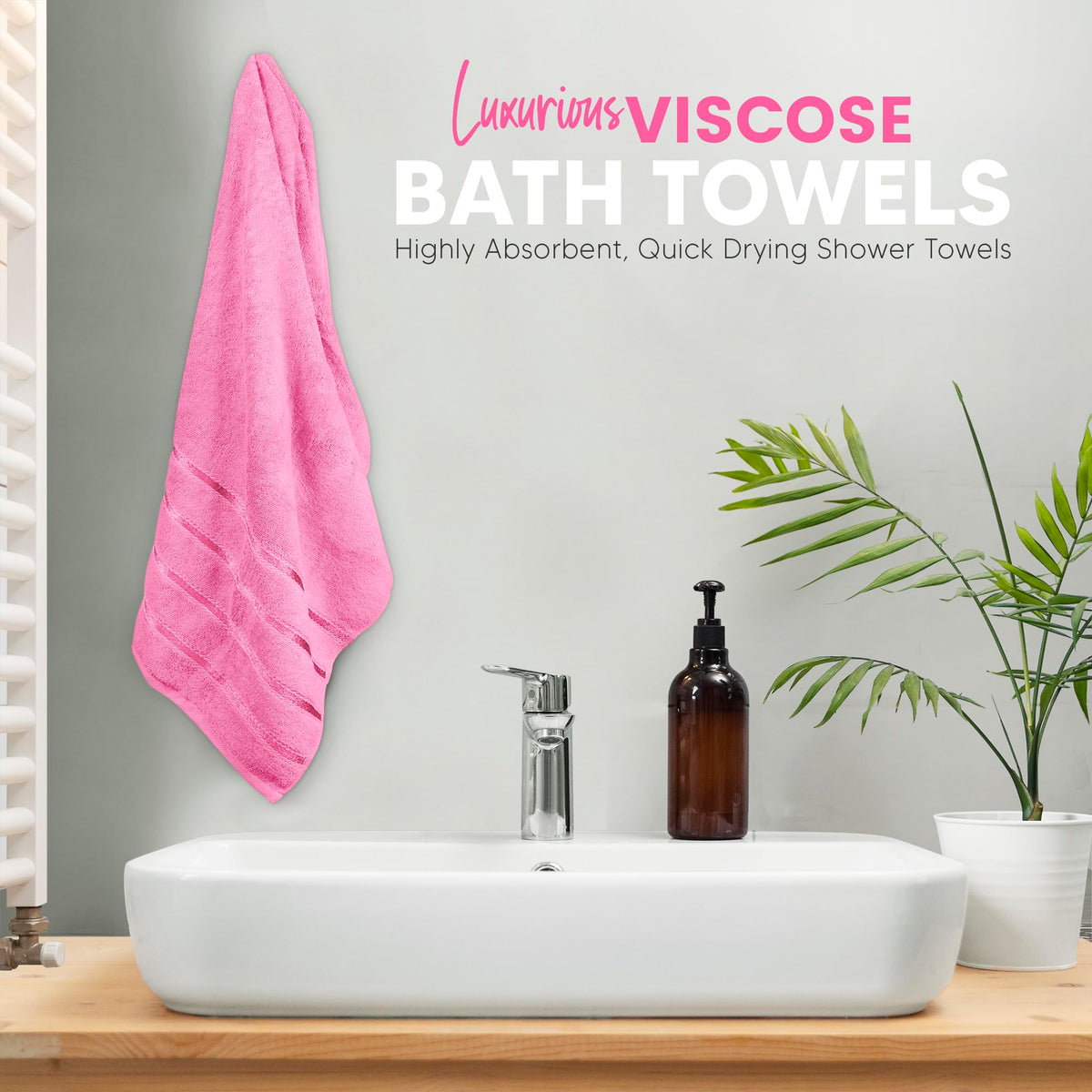 YRALY hand towel 16x28 pink, soft and quick-drying for routine care.