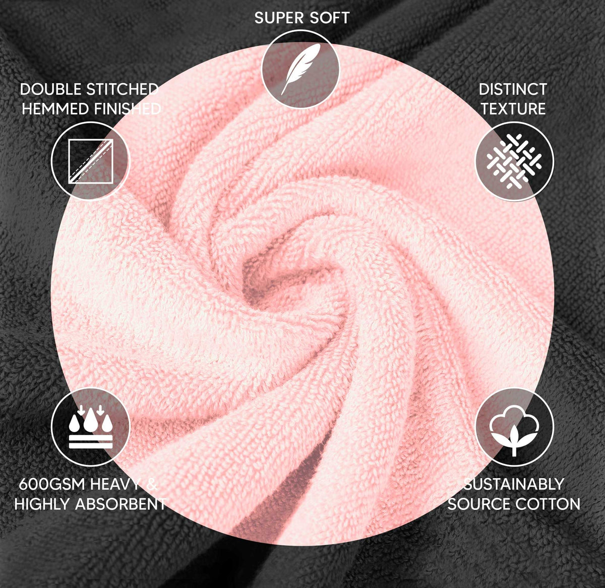 YRALY Pink Hand Towels emphasize softness and everyday comfort for guests