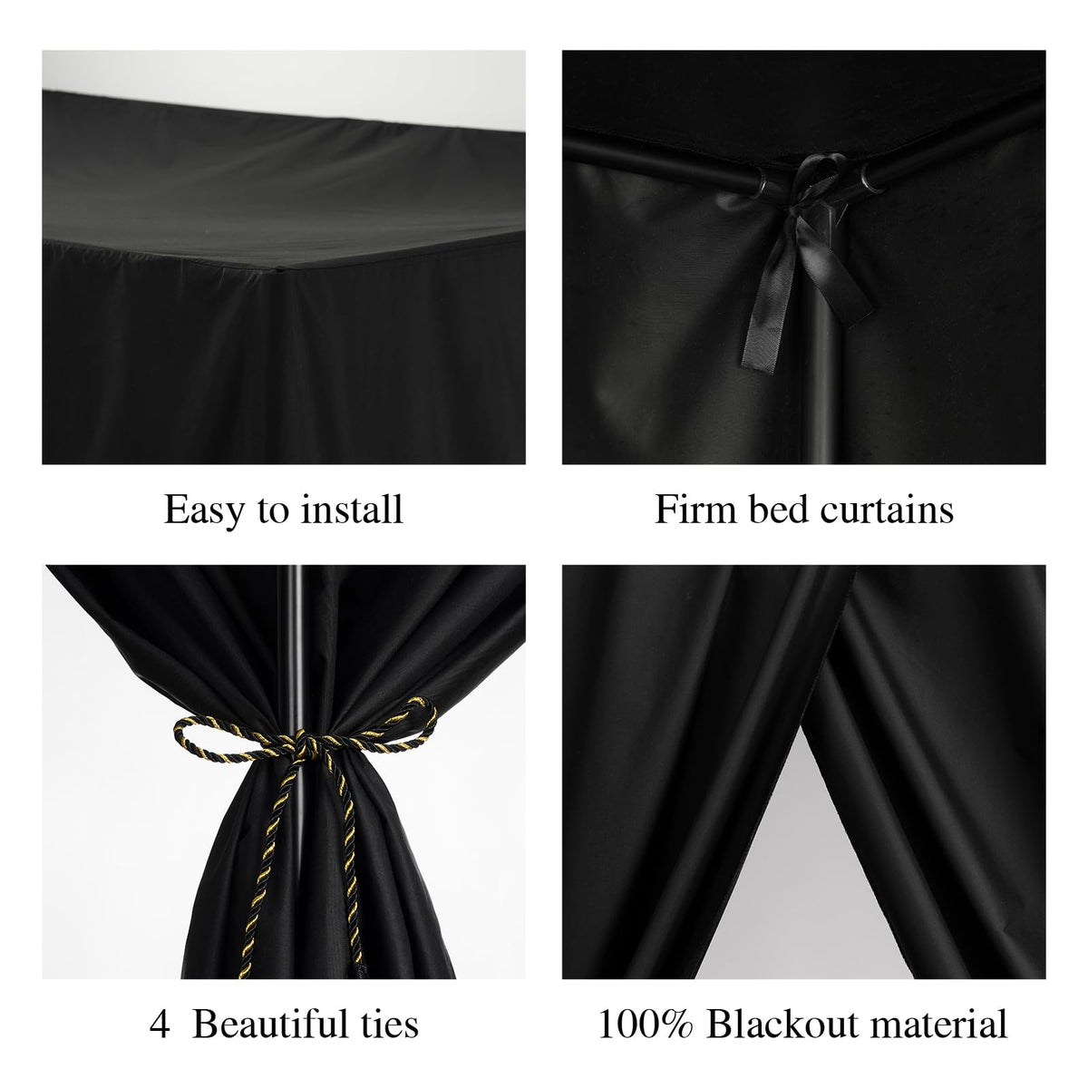 YRDKB lightproof canopy curtains reducing glare for daytime rest