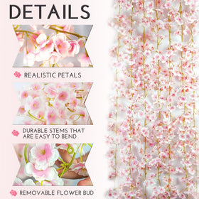 YRIOWMI artificial cherry blossom garland adds year-round charm to decor.