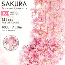 YRIOWMI cherry blossom garland detail with veined leaves for a lifelike look