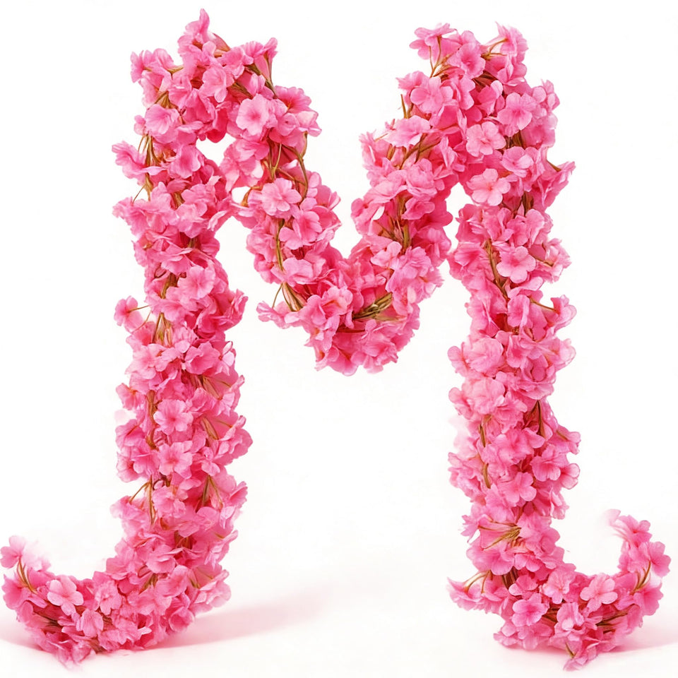 YRIOWMI cherry blossom garland shows full 59ft length for grand displays.