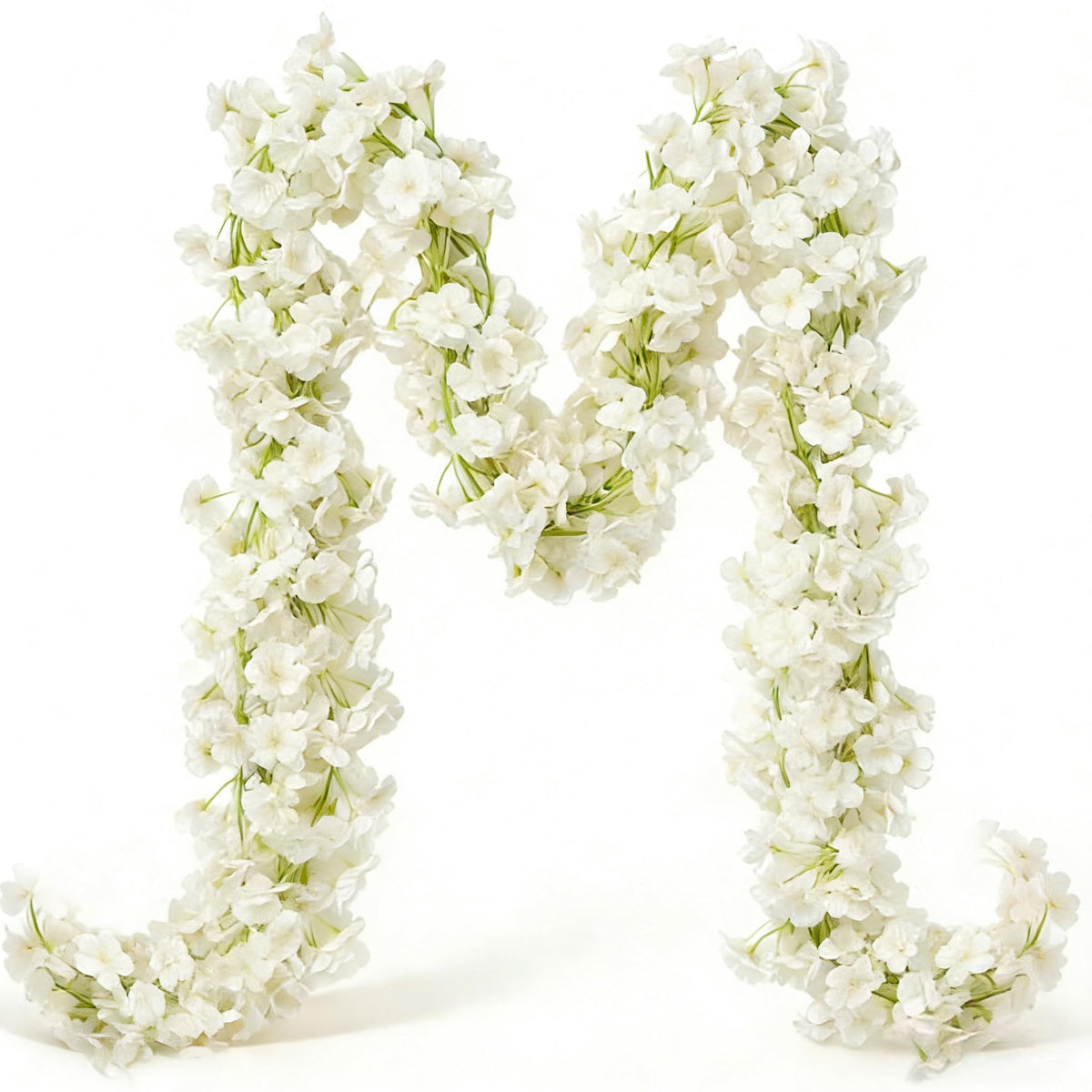 YRIOWMI cherry blossom garland draped over arch for an elegant wedding backdrop