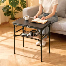 Yriuat MDF-top tray provides solid stable workspace
