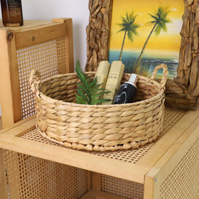 YRLSOTGE round storage basket ideal for keys, cosmetics, and towels.