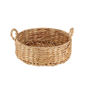 YRLSOTGE round water hyacinth basket with 12x12 inches for stylish shelf organization.