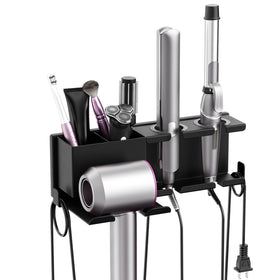 YSD hair dryer holder wall mount with cord hook for organized bathroom cables.