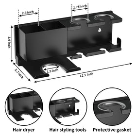 YSD wall-mounted organizer with top shelf for combs and clips.
