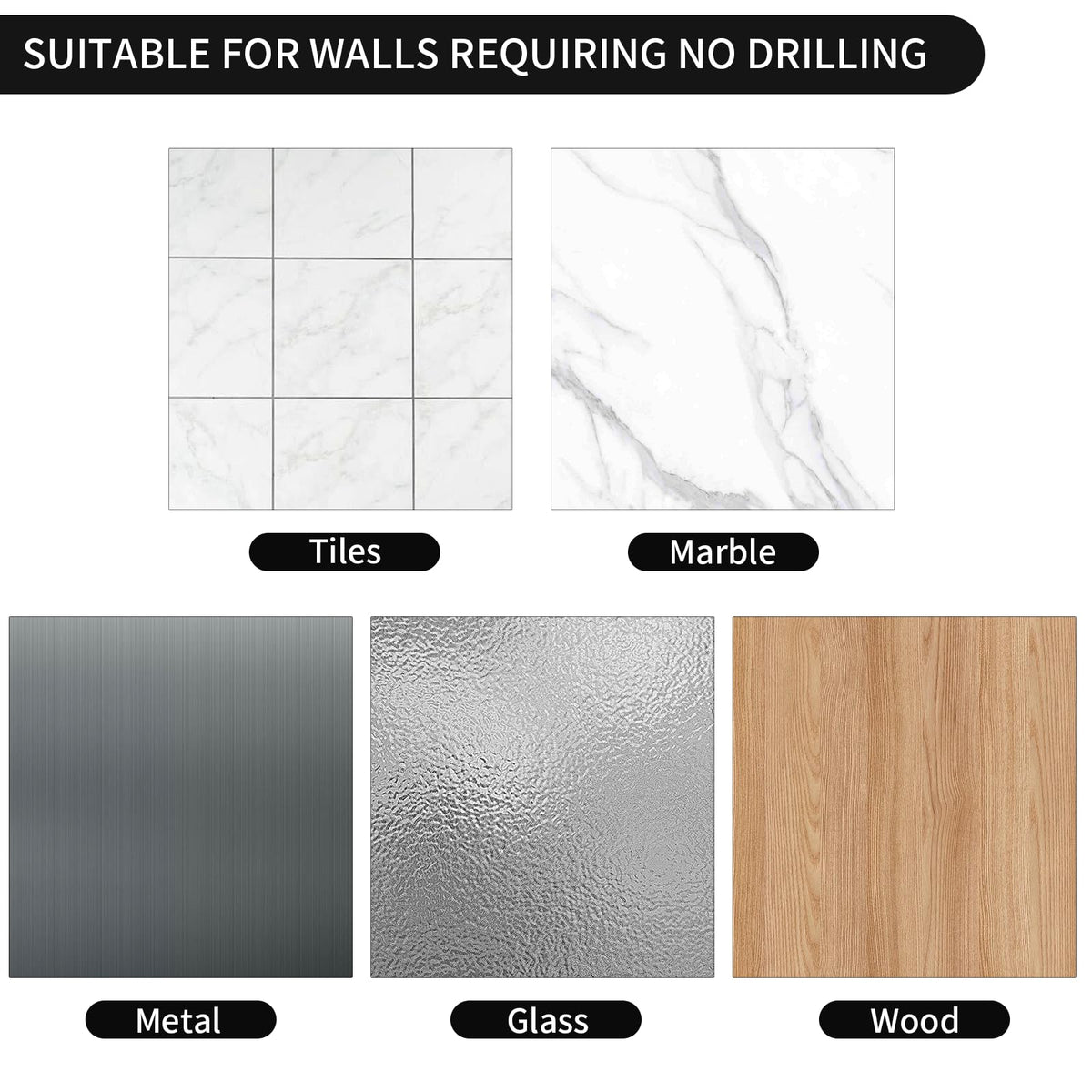 YSD easy-install kit supports adhesive strips and screws for versatile mounting.