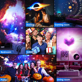 Ysonla Galaxy Projector Pro bedroom ambience with enchanting lighting.