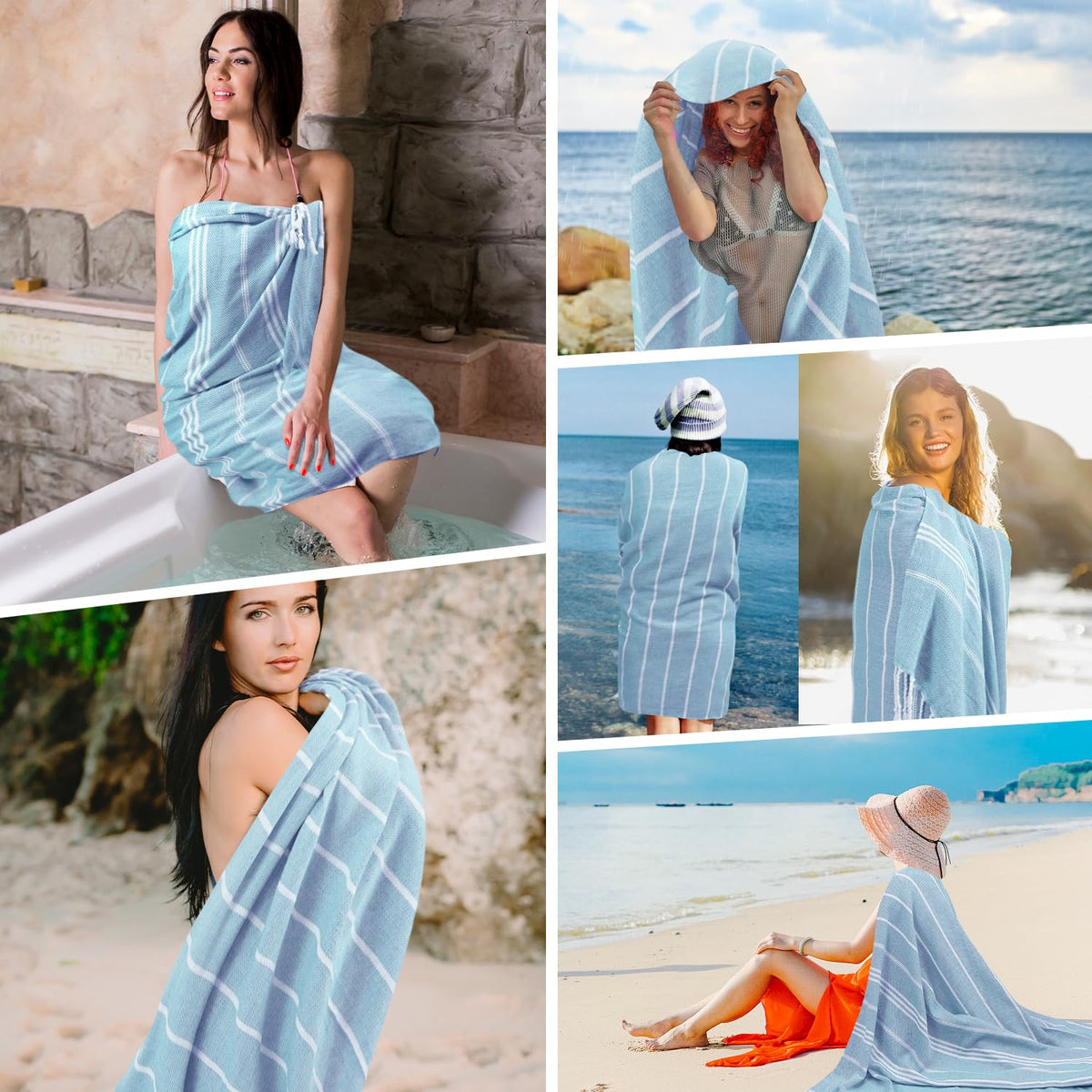 YSYJ versatile blue towel for beach, pool, or camping