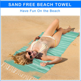 YSYJ oversized 36x71 teal towel perfect for sunbathing or picnics.