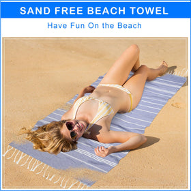 YSYJ lightweight Turkish beach towel 36x71 easy to carry on trips.