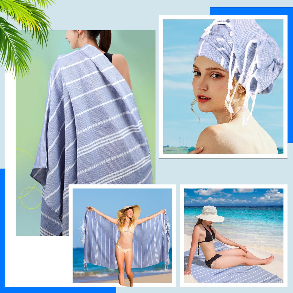 YSYJ sand-free Turkish beach towel 36x71 keeps surfaces clean.