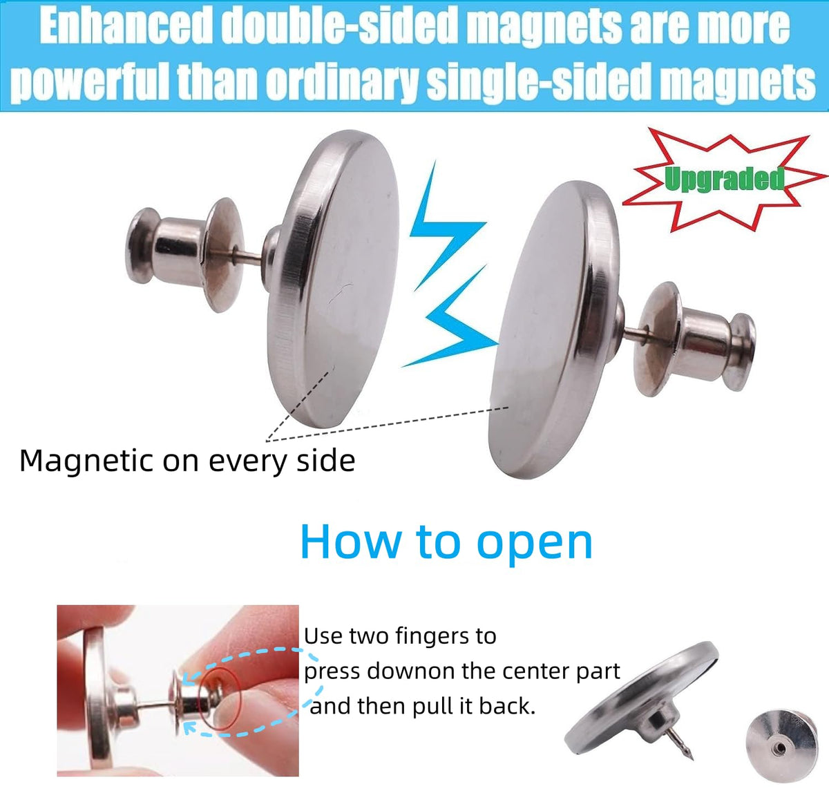 Yteseery double-sided magnets provide enhanced curtain hold.