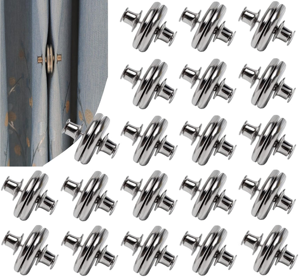 Yteseery magnetic closure clips on curtain close-up for stronger hold.