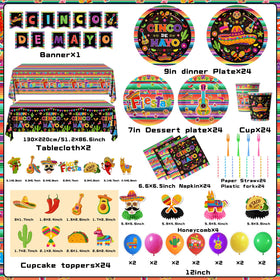 YTGUVBK Cinco de Mayo napkins coordinate with plates for cohesion.