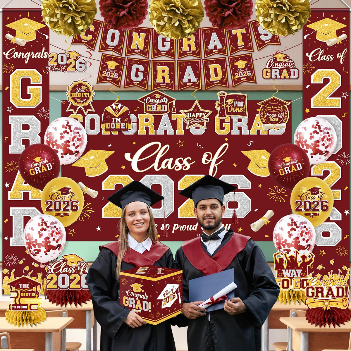 YTGUVBK class of 2026 backdrop creates a focal photo zone for memories