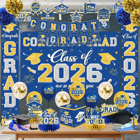 YTGUVBK Congrats Grad porch sign banner adds outdoor party charm.