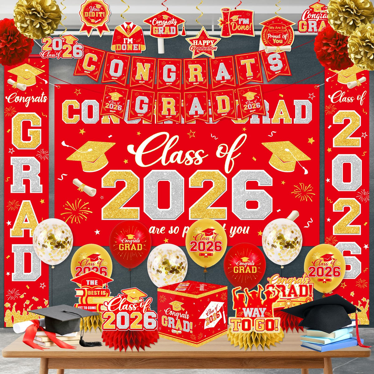 YTGUVBK congrats grad porch sign banner adds festive entrance for friends and family