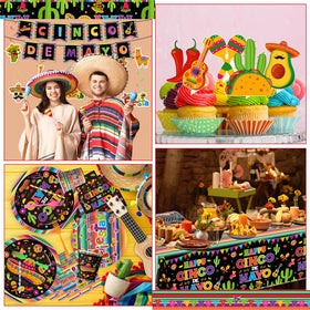 YTGUVBK Fiesta plates offer quick serving with a colorful Mexican design.