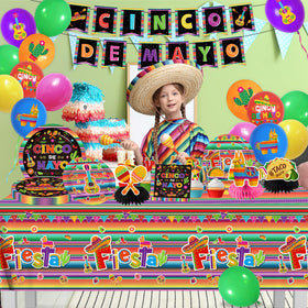YTGUVBK Fiesta tablecloth protects surfaces and ties the theme together.