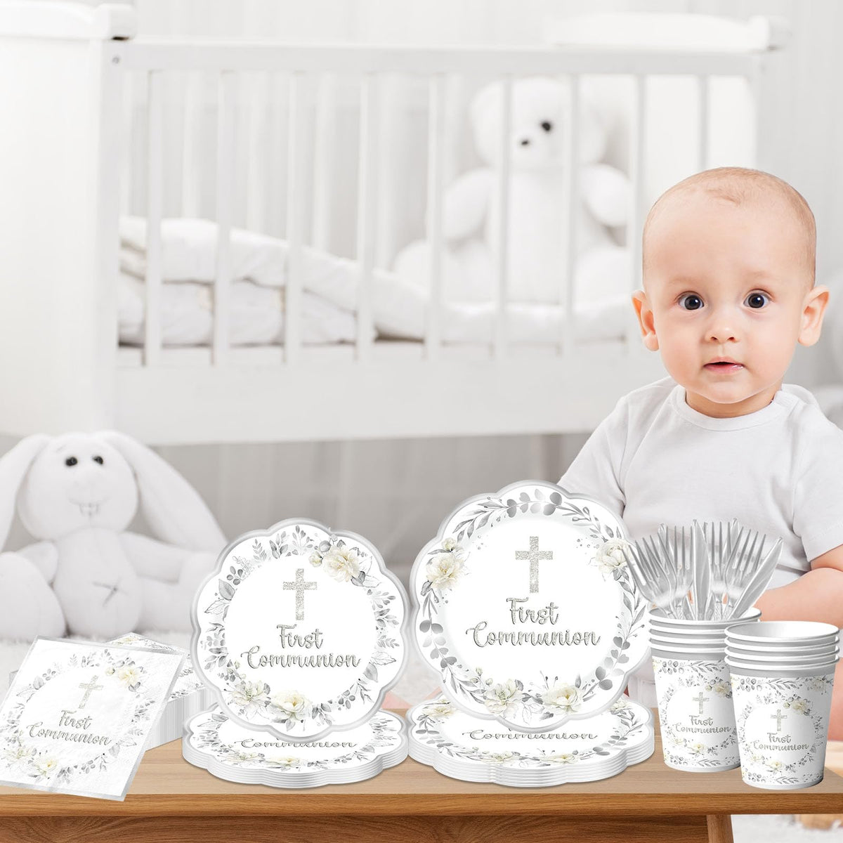 YTGUVBK first communion cups pair with plates for convenient serving