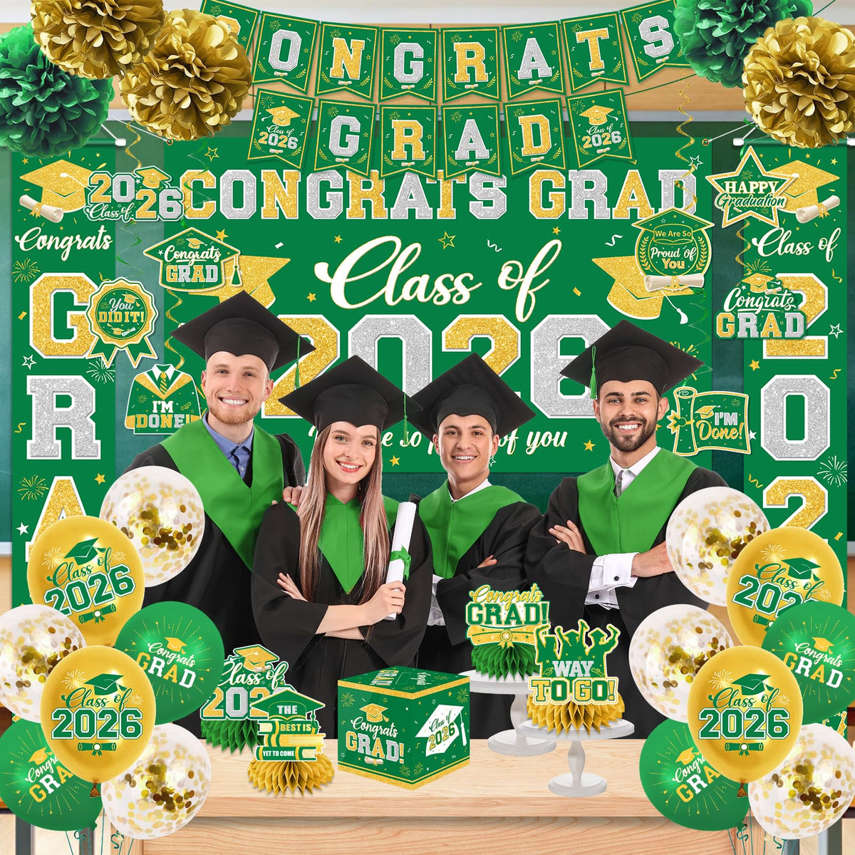 YTGUVBK graduation balloons 22-pack, latex and versatile for setups.