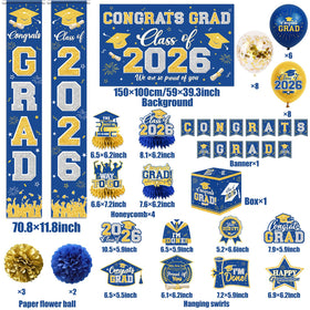 YTGUVBK Blue and gold balloons boost celebration ambience.
