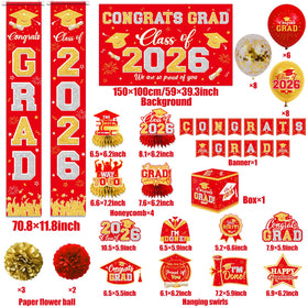 YTGUVBK graduation balloons red gold set brightens the party with celebratory color