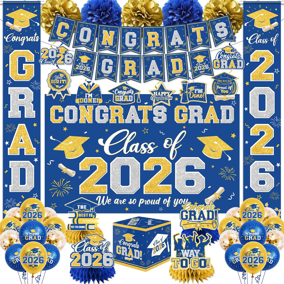 YTGUVBK graduation banner with Congrats Grad 2026 for photo backdrops.
