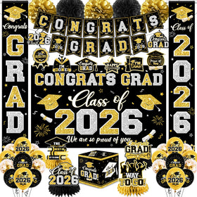 YTGUVBK graduation banner congrats grad 2026 for festive photos.