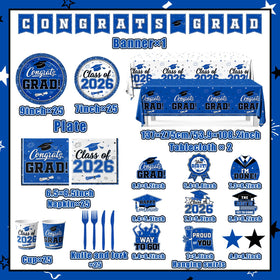 YTGUVBK blue and white graduation cups for easy serving and mess-free sipping.