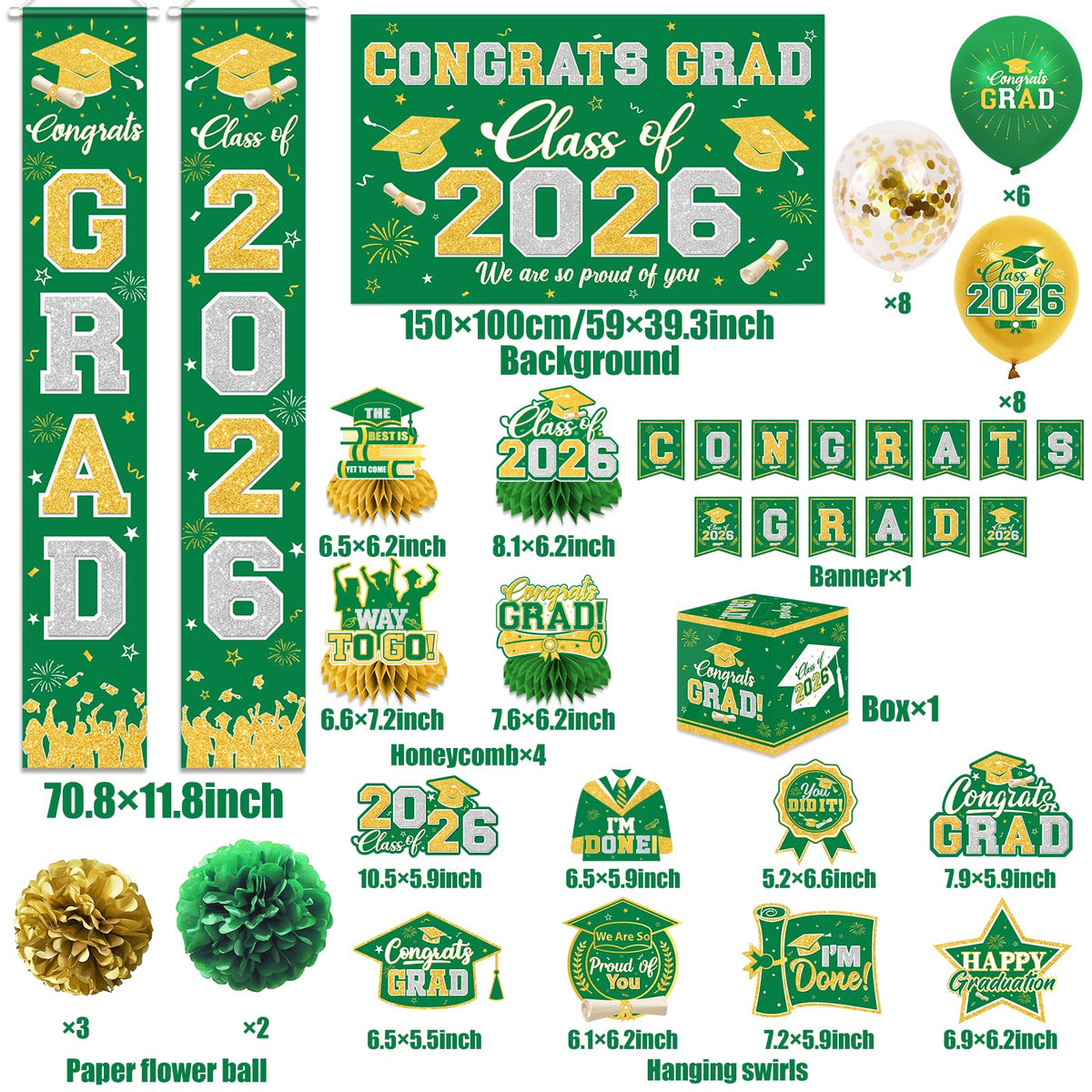 YTGUVBK graduation honeycomb centerpiece, elevates table décor.