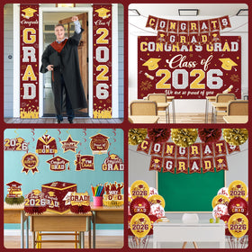 YTGUVBK maroon gold hanging swirls decorate walls and ceilings