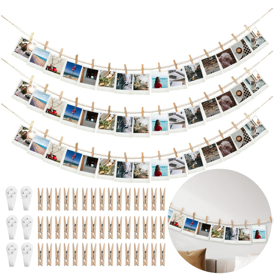 Yuande 67-inch hanging photo display on a wall for boho charm