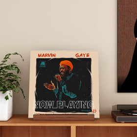 YuanDian wood base with acrylic display keeps albums upright