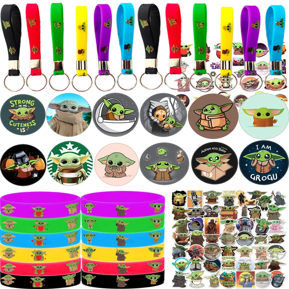 YUANHUISHENG Yoda bracelets in vibrant colors for party favors