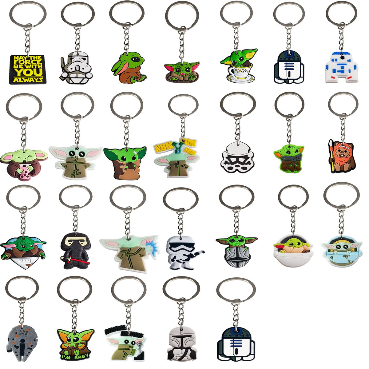 YUANHUISHENG Yoda keychain collection for gifts and party favors.