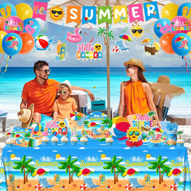 YUCPOJU balloons Hawaiian set enhances pool celebrations with durable latex.