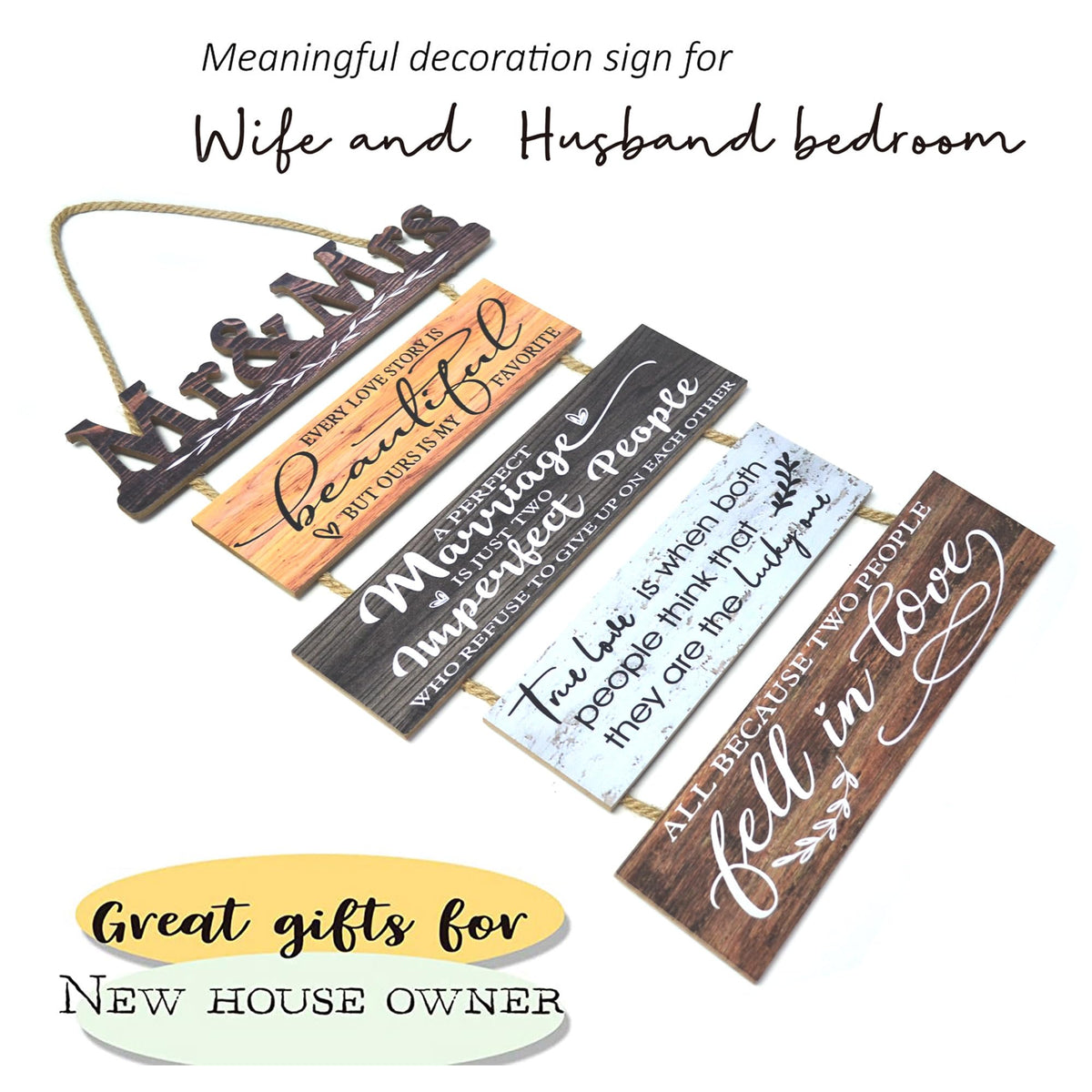 Yudarte distressed farmhouse wall decor for living rooms and bedrooms.