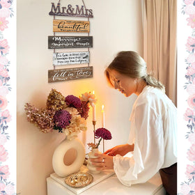 Yudarte wedding gift sign for engaged or newlyweds, a sentimental wall accent.