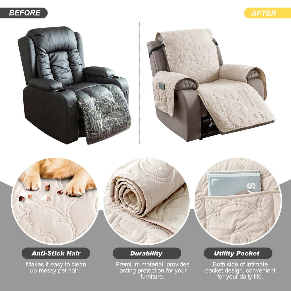 YUEANG recliner cover decorative jacquard design refreshes sofa style