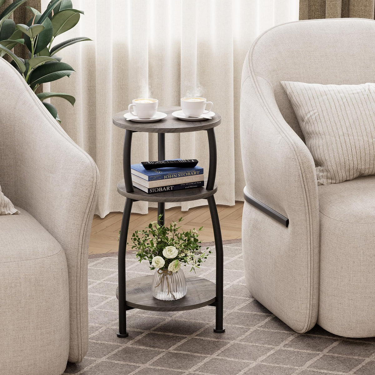 Yuede bedside nightstand with soft edges adds safe kid-friendly bedside storage.
