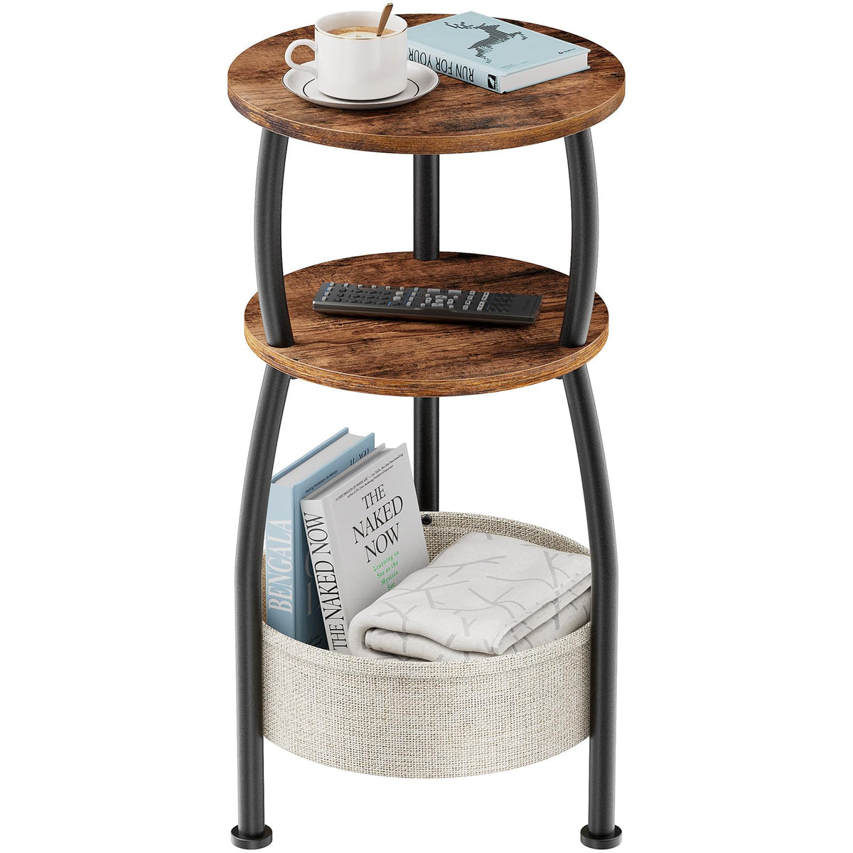 Yuede patio-use round side table for outdoor drinks and decor