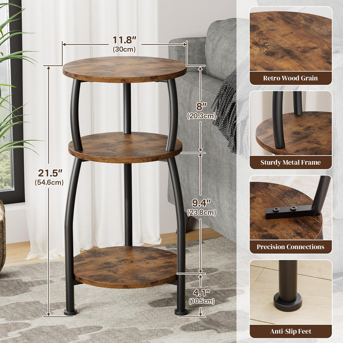Yuede bottom shelf ideal for baskets or plants.
