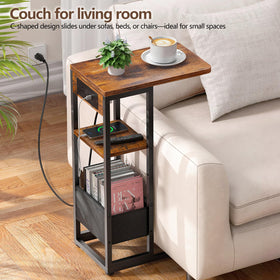 Yuede sofa side table charging station keeps outlets accessible without bending